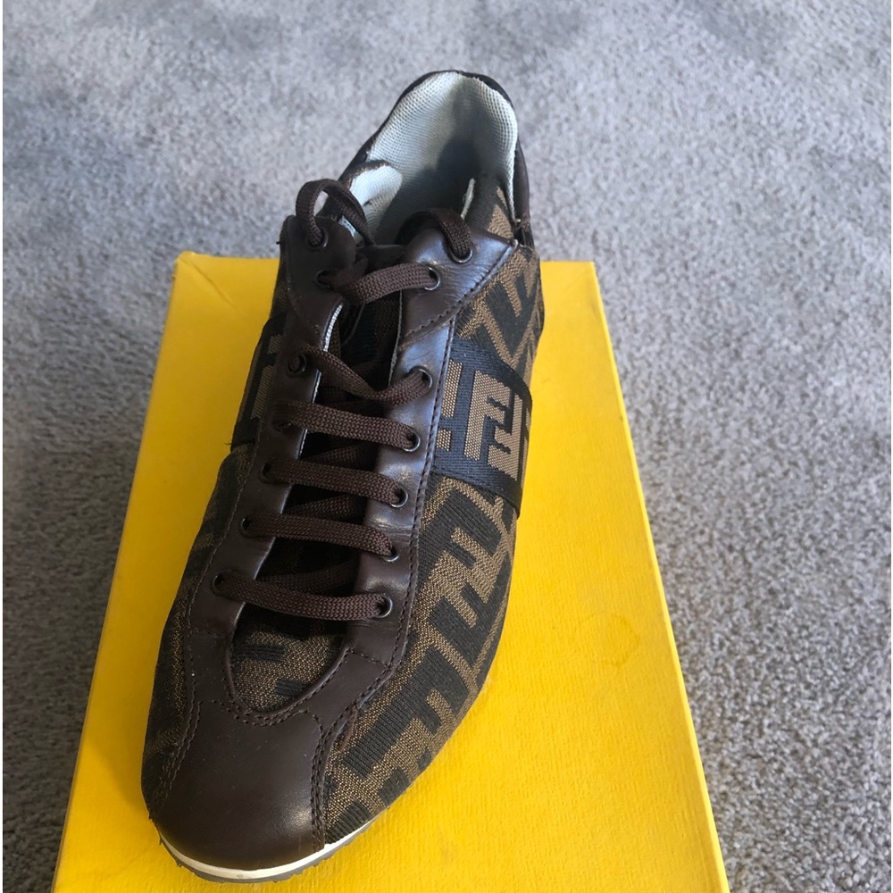 Original monogram Fendi Ladies sneakers Size 37.5 Gently Worn
